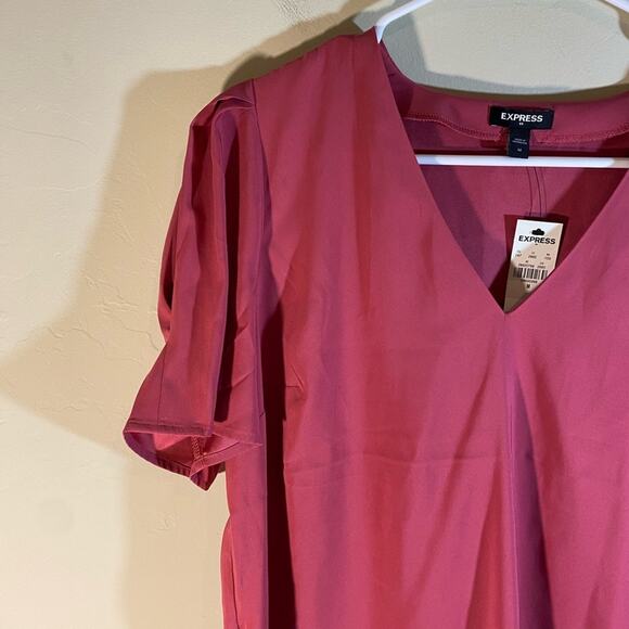 Express V Neck Top Size Medium Short Sleeve - Picture 4 of 9